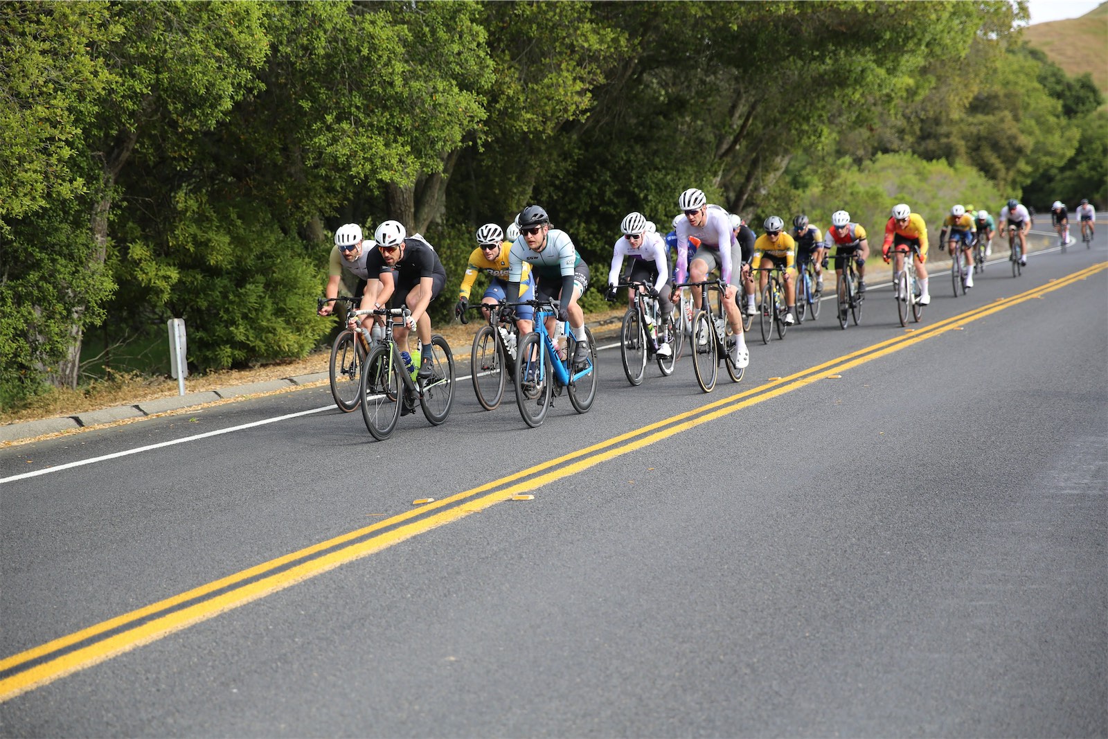 Sacramento Golden Wheelmen riders on course at the 2025 Berkeley Hills Road Race